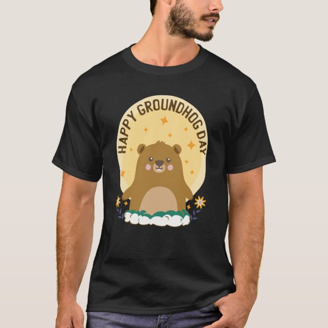 My Favorite Holiday Ground Hog Sunshine Groundhog  T-Shirt (Front)