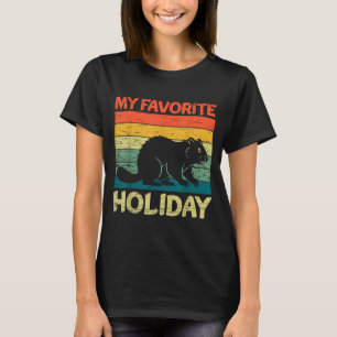 My Favorite Holiday Groundhog Day Retro Sunset Gro T-Shirt