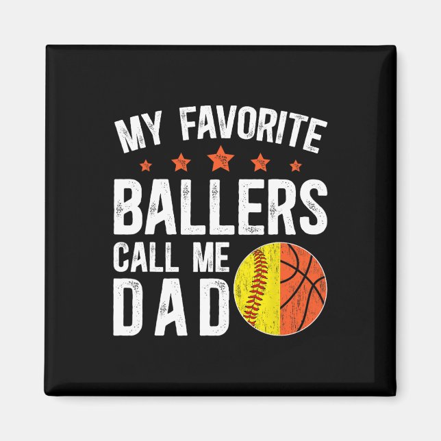 My Favorite Llers Call Me Dad Softll Sketll Dad  Magnet (Front)
