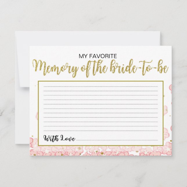 My Favorite Memory of the Bride | Pink and Gold (Front)