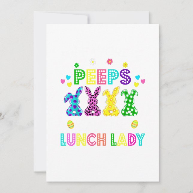 My Favorite Peeps Call Me Lunch Lady Easter Invitation (Front)