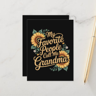 My Favorite People Call Me Grandma Mother's Day Announcement Postcard