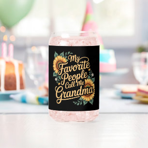 My Favorite People Call Me Grandma Mother's Day Can Glass