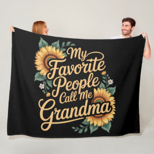 My Favorite People Call Me Grandma Mother's Day Fleece Blanket