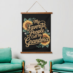 My Favorite People Call Me Grandma Mother's Day Hanging Tapestry
