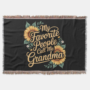My Favorite People Call Me Grandma Mother's Day Throw Blanket