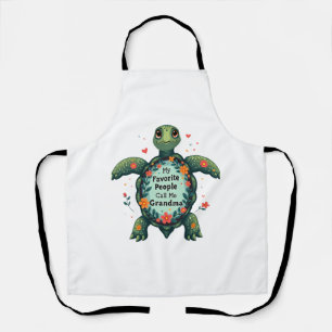 My Favorite People Call Me Grandma Turtle - Grandm Apron