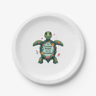 My Favorite People Call Me Grandma Turtle - Grandm Paper Plate