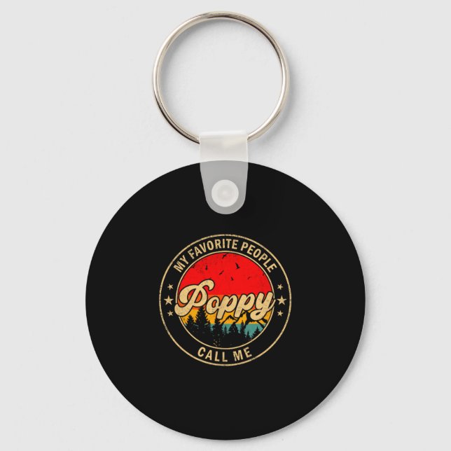 My Favorite People Call Me Ppy Retro For Papa Gran Key Ring (Front)