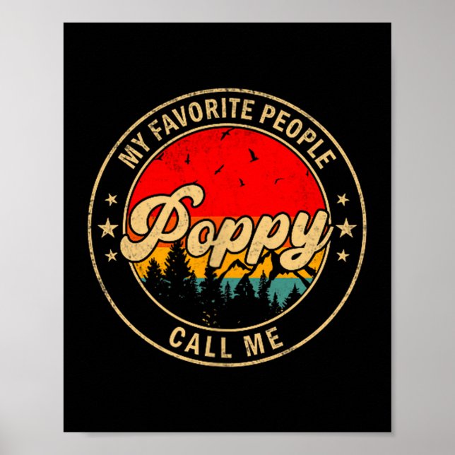 My Favorite People Call Me Ppy Retro For Papa Gran Poster (Front)