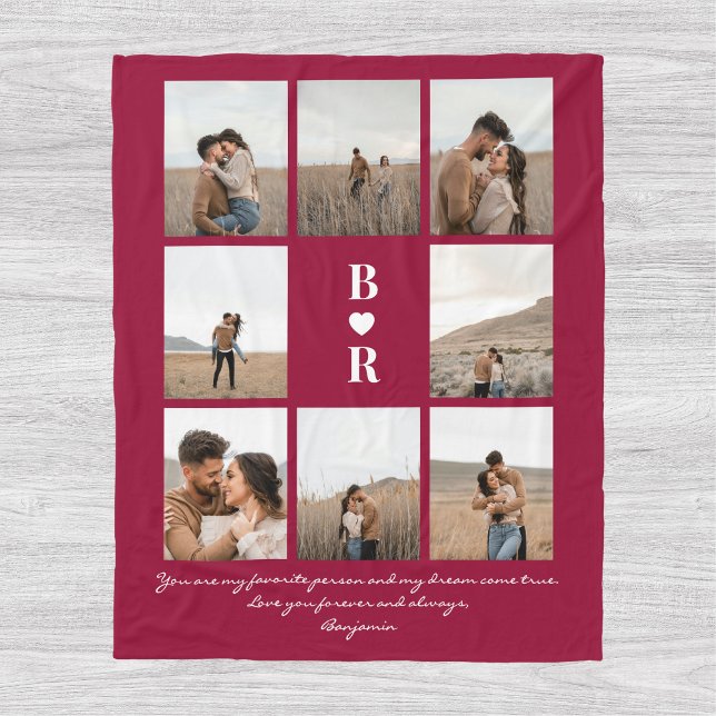My Favorite Person Script Valentine's Day 8-Photo Fleece Blanket (Creator Uploaded)