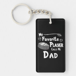 My Favorite Player Calls Me Dad Hockey Puck Key Ring