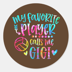 My Favorite Player Calls Me Gigi Volleyball Classic Round Sticker