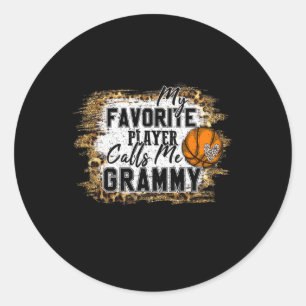 My Favorite Player Calls Me Grammy Basketball Xmas Classic Round Sticker