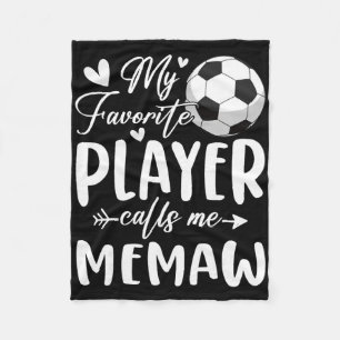 My Favorite Player Calls Me Memaw Soccer Player Fleece Blanket