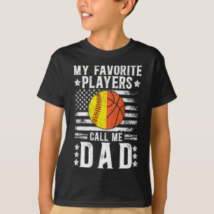 My Favorite Players Call Me Dad Softll Sketll Dad T-Shirt