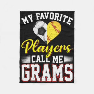 My Favorite Players Call Me Grams Soccer Softll  Fleece Blanket