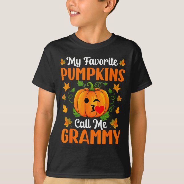 My Favorite Pumpkins Call Me Grammy Shirt Funny Ha (Front)