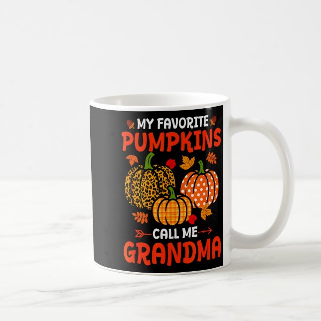 My Favorite Pumpkins Call Me Grandma Thanksgiving  Coffee Mug (Right)