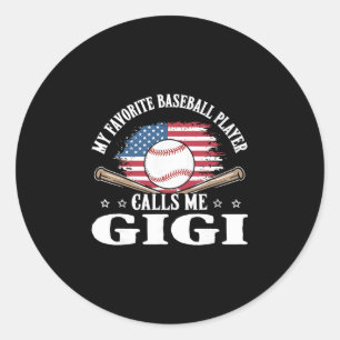 My Favorite Sell Player Calls Me Gigi Usa Flag  Classic Round Sticker
