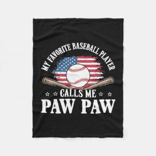 My Favorite Sell Player Calls Me Paw Paw Usa Flag  Fleece Blanket