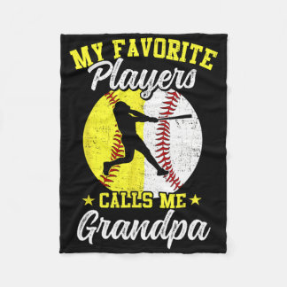 My Favorite Sell Softll Players Calls Me Grandpa  Fleece Blanket