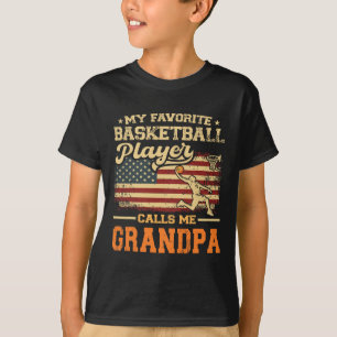 My Favorite Sketll Player Calls Me Grandpa Us Flag T-Shirt