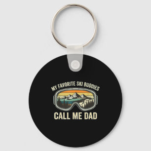 My Favorite Ski Buddies Call Me Dad Funny Skiing D Key Ring