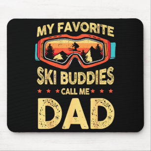 My Favorite Ski Buddies Call Me Dad Skiing Retro D Mouse Mat