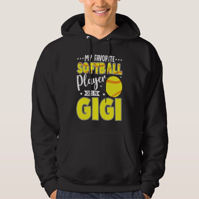 My Favorite Softball Player Calls Me Gigi Matching Hoodie (Front)