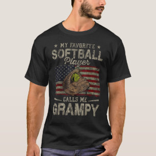 My Favorite Softball Player Calls Me Grampy Father T-Shirt