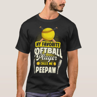 My Favorite Softball Player Calls Me Peepaw Vintag T-Shirt