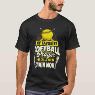 My Favorite Softball Player Calls Me Twin Mom Vint T-Shirt