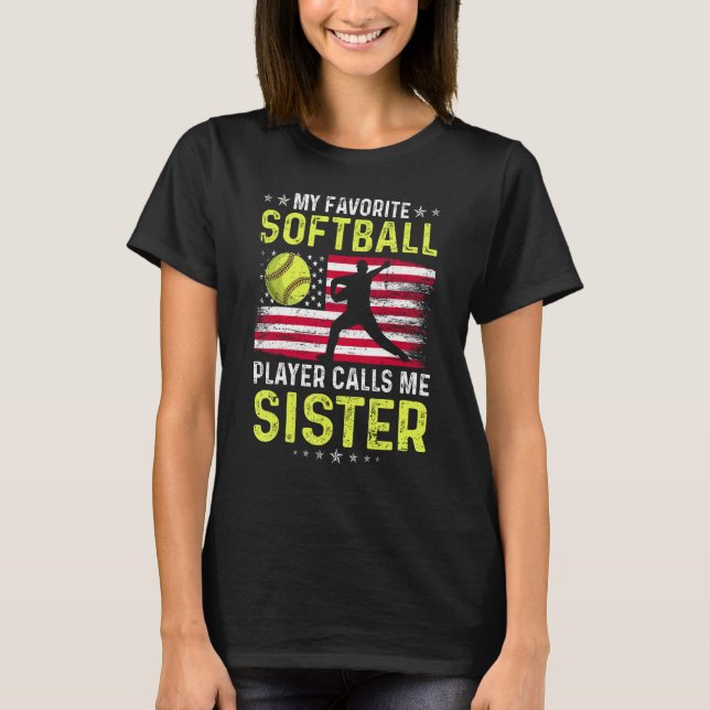 My Favorite Softball Player Calls Me Uncle America T-Shirt (Front)