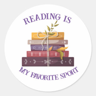 My favorite sport is reading classic round sticker