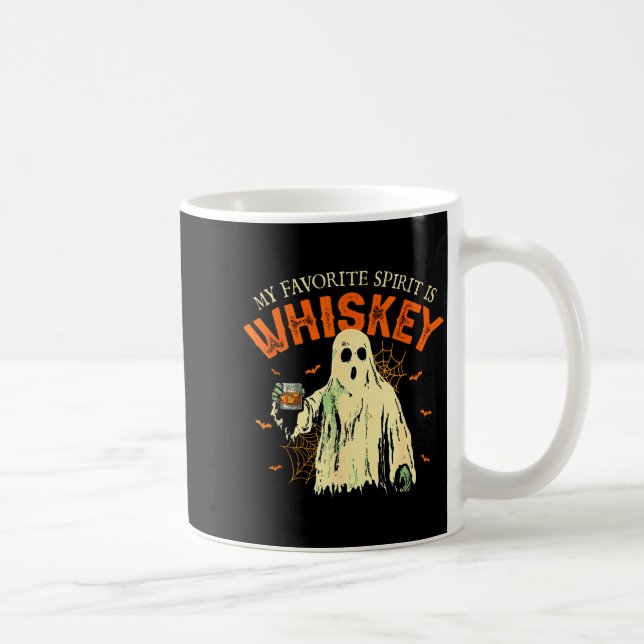 My Favorite Srit Is Whiskey Funny Ghost Halloween  Coffee Mug (Right)