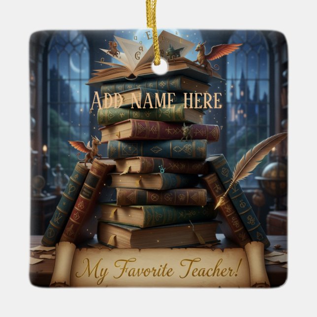 My Favorite Teacher - Personalized Keepsake  Ceramic Ornament (Front)