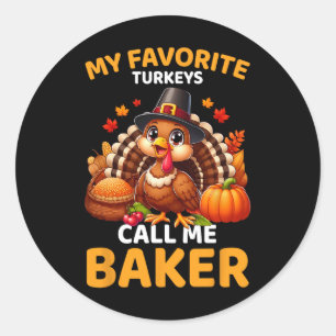 My Favorite Turkeys Call Me Ker Classic Round Sticker