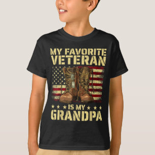 My Favorite Veteran Is My Grandpa Grandfather Vete T-Shirt