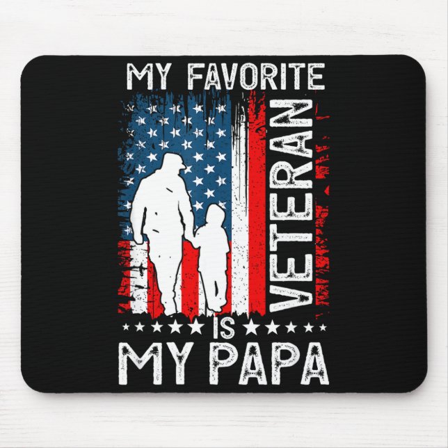My Favorite Veteran Is My Papa Grandpa Thank You V Mouse Mat (Front)
