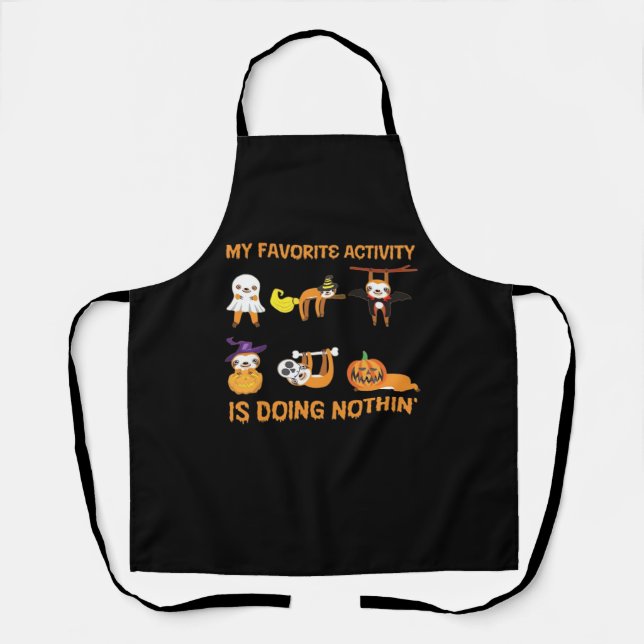 My Favourite Activity Is Doing Nothin' Retro Sloth Apron (Front)