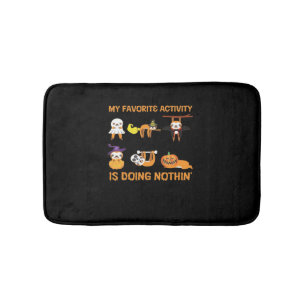 My Favourite Activity Is Doing Nothin' Retro Sloth Bath Mat