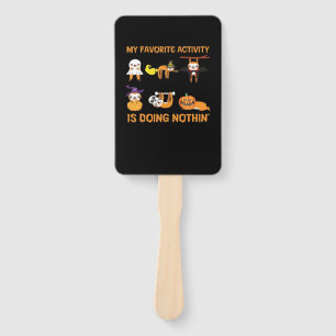 My Favourite Activity Is Doing Nothin' Retro Sloth Hand Fan