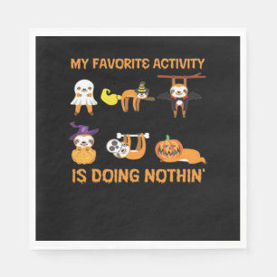 My Favourite Activity Is Doing Nothin' Retro Sloth Napkin