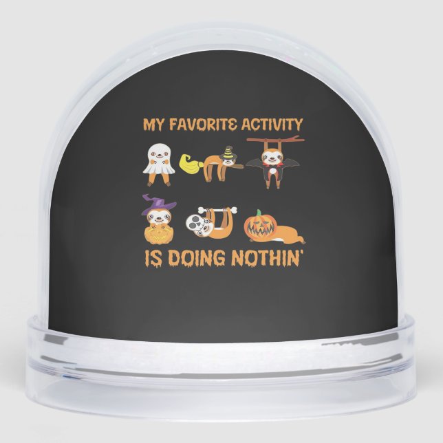 My Favourite Activity Is Doing Nothin' Retro Sloth Snowglobe (Front)