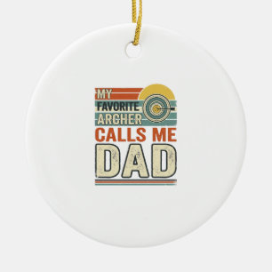 My Favourite Archer Calls Me Dad Vintage Design_1 Ceramic Tree Decoration
