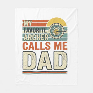 My Favourite Archer Calls Me Dad Vintage Design_1 Fleece Blanket