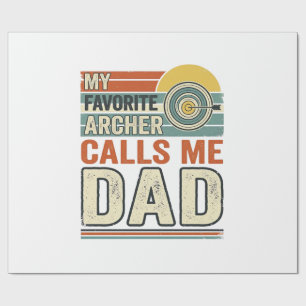 My Favourite Archer Calls Me Dad Vintage Design_1 Wrapping Paper