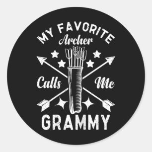 My Favourite Archer Calls Me Grammy Bow Hunting Ar Classic Round Sticker