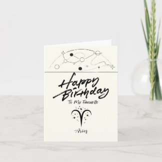 My Favourite Aries Heartfelt Birthday Card